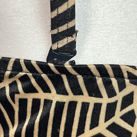 Vintage Tan and Black Belted Swim Romper - Picture 7 of 14